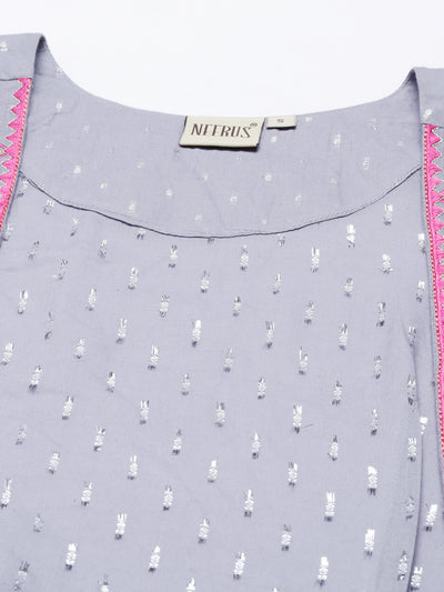 Neeru'S Grey Color, Cotton Fabric Tunic