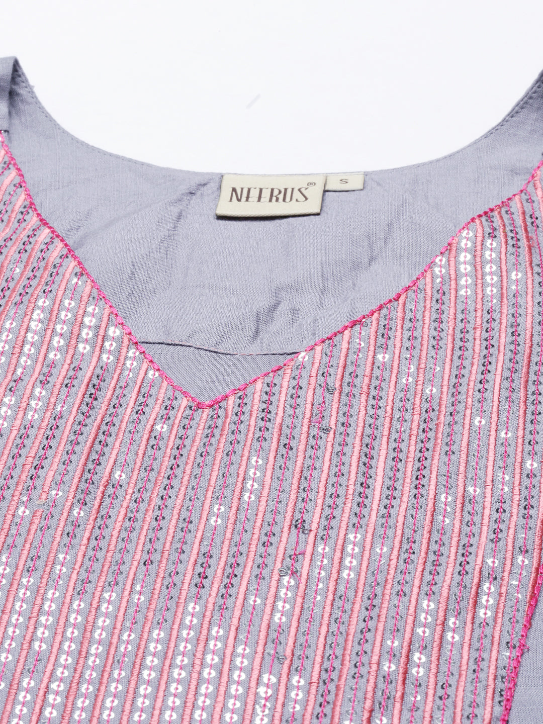 Neeru'S Grey Color, Cotton Fabric Tunic