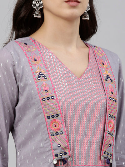 Neeru'S Grey Color, Cotton Fabric Tunic