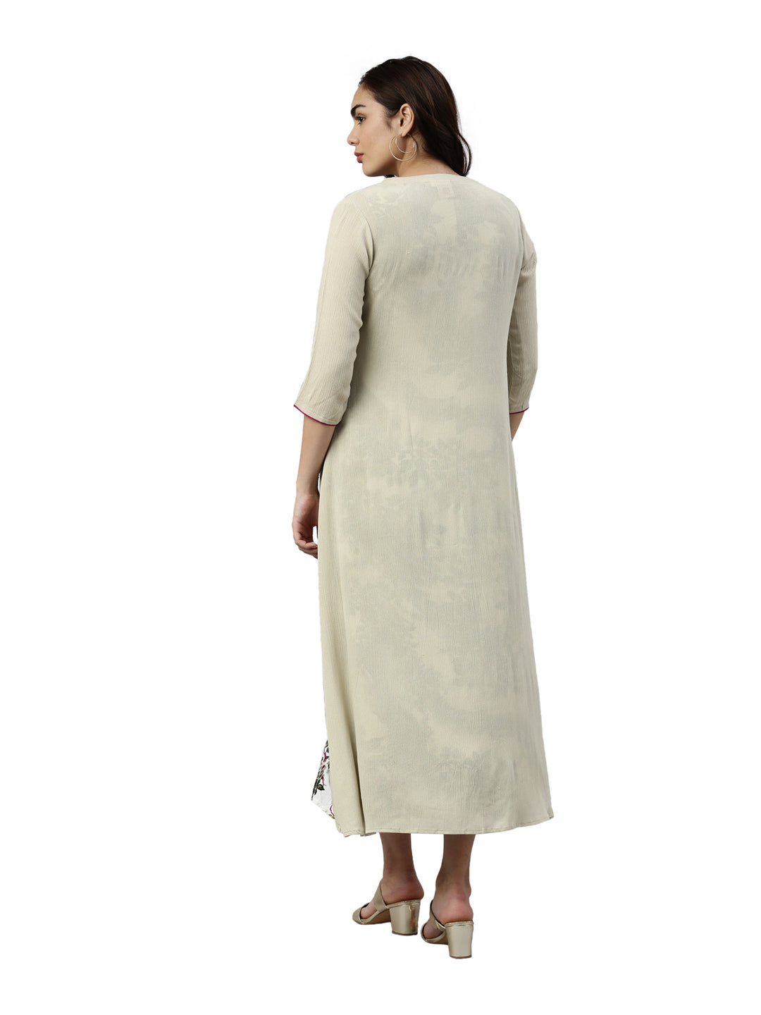 Neerus Pista Green Color Chiffon Fabric Kurta