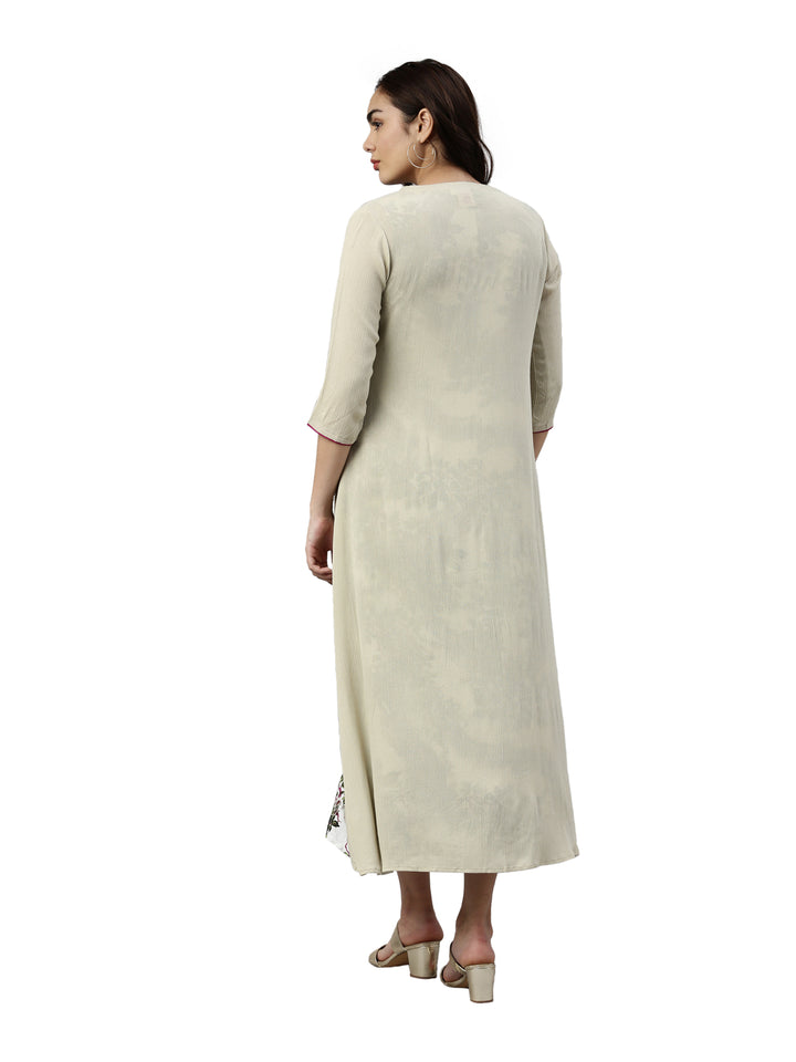 Neerus Pista Green Color Chiffon Fabric Kurta