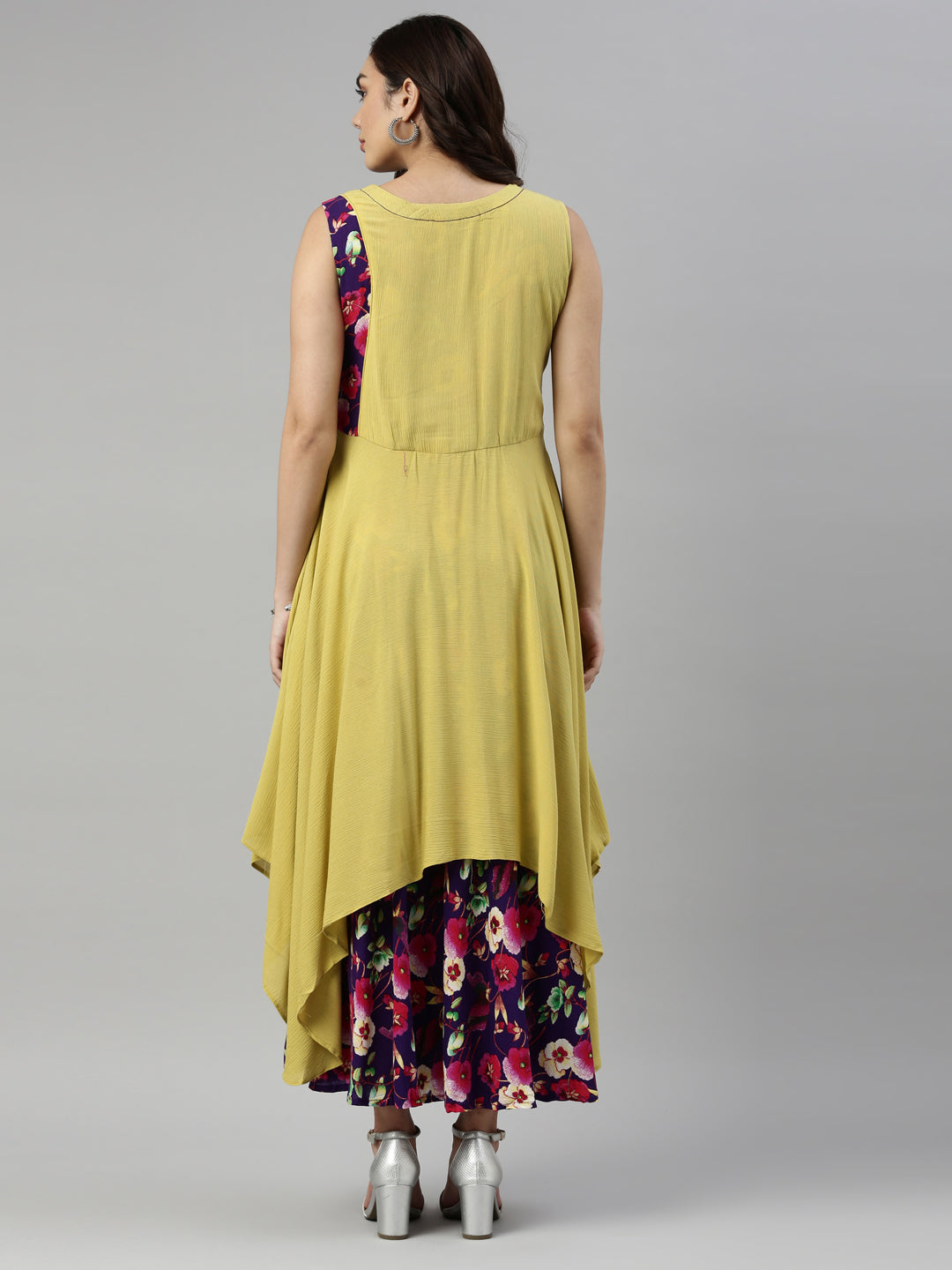 Neerus L Yellow Color Chiffon Fabric Kurta