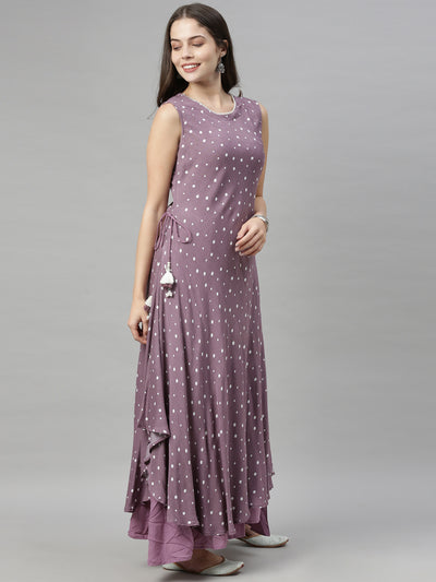 Neeru's Lavender Color Chiffon Fabric Tunic