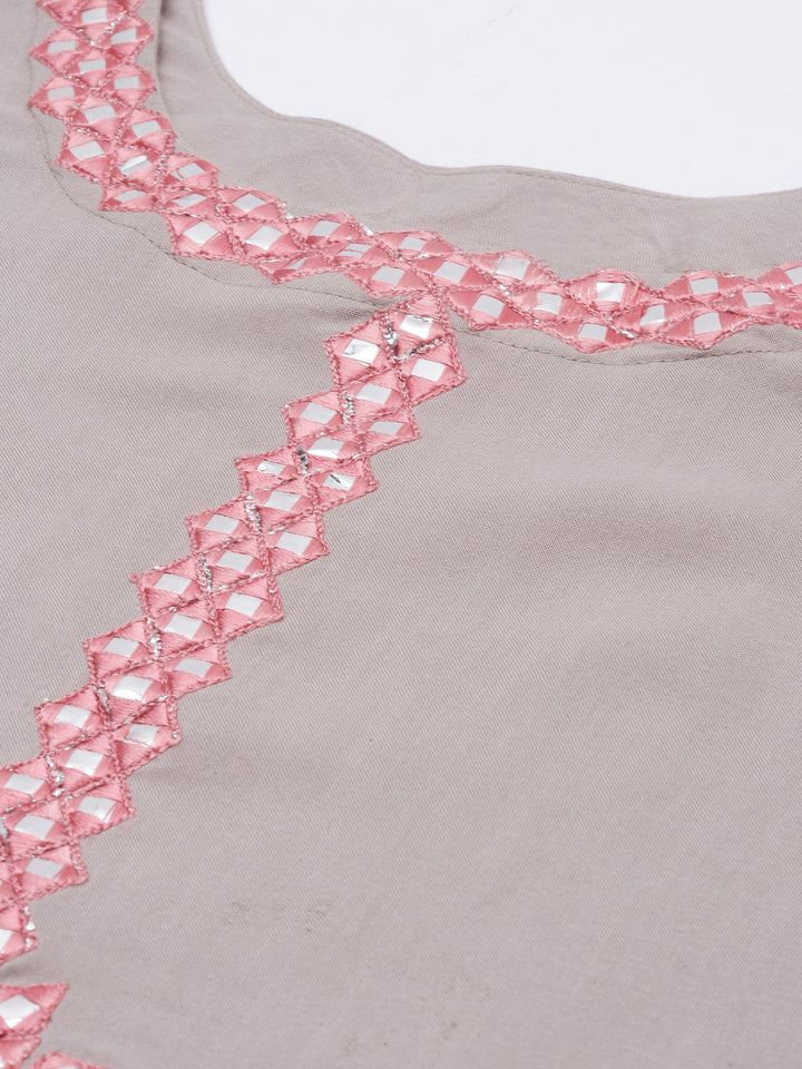 Neerus Beige Colour Rayon Fabric Plazo Set