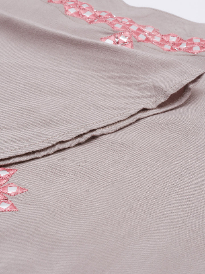 Neerus Beige Colour Rayon Fabric Plazo Set