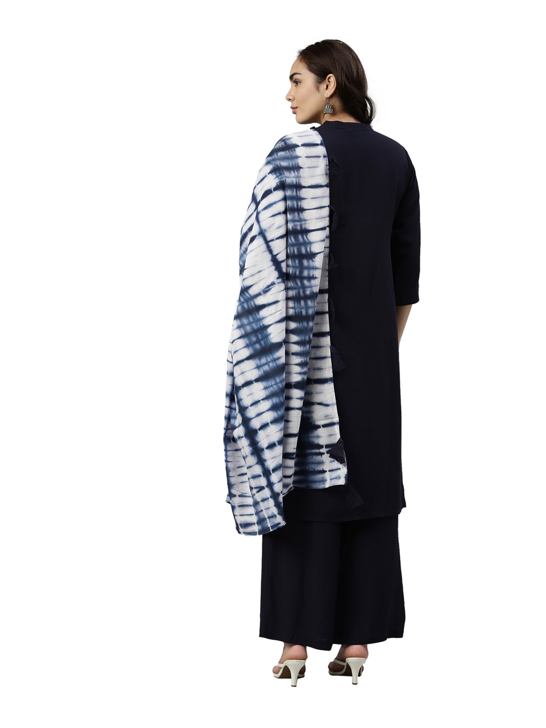 Neerus Blue Rayon Solid Straight Kurta with Dupatta - detail view 2