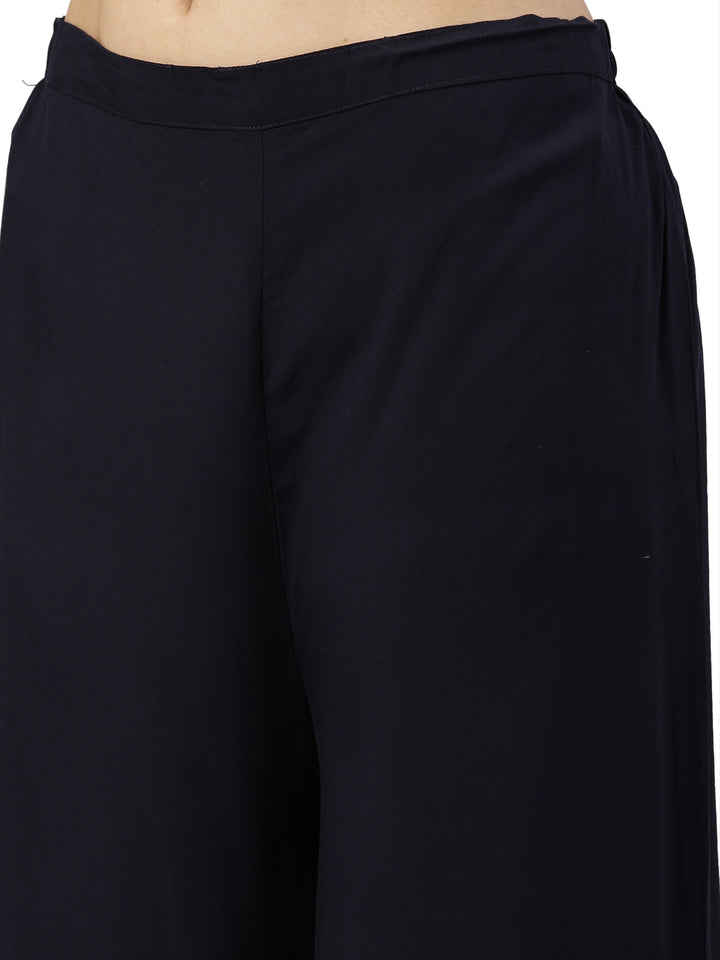 Neerus Blue Rayon Solid Straight Kurta with Dupatta - detail view 4