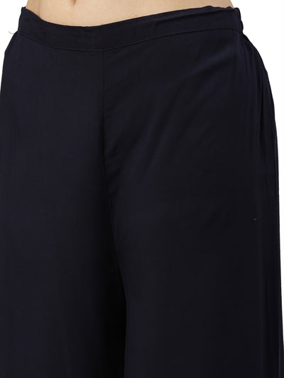 Neeru's Navy Blue Color Rayon Fabric Kurta