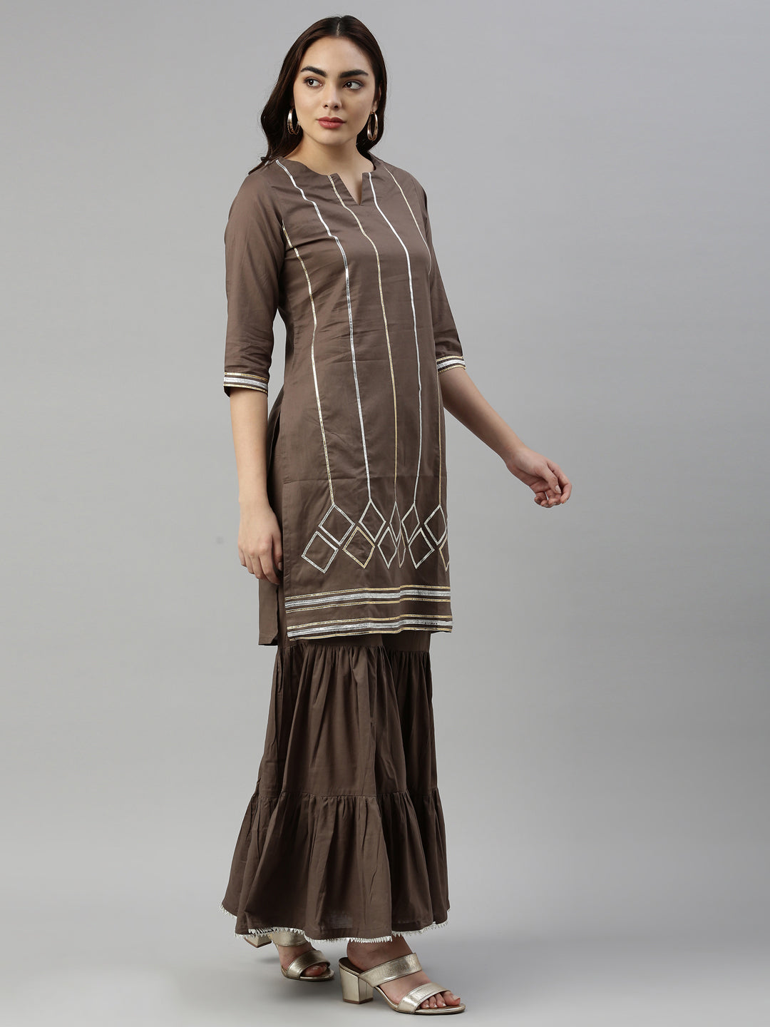 Neeru's M Green Color Rayon Fabric Kurta Set