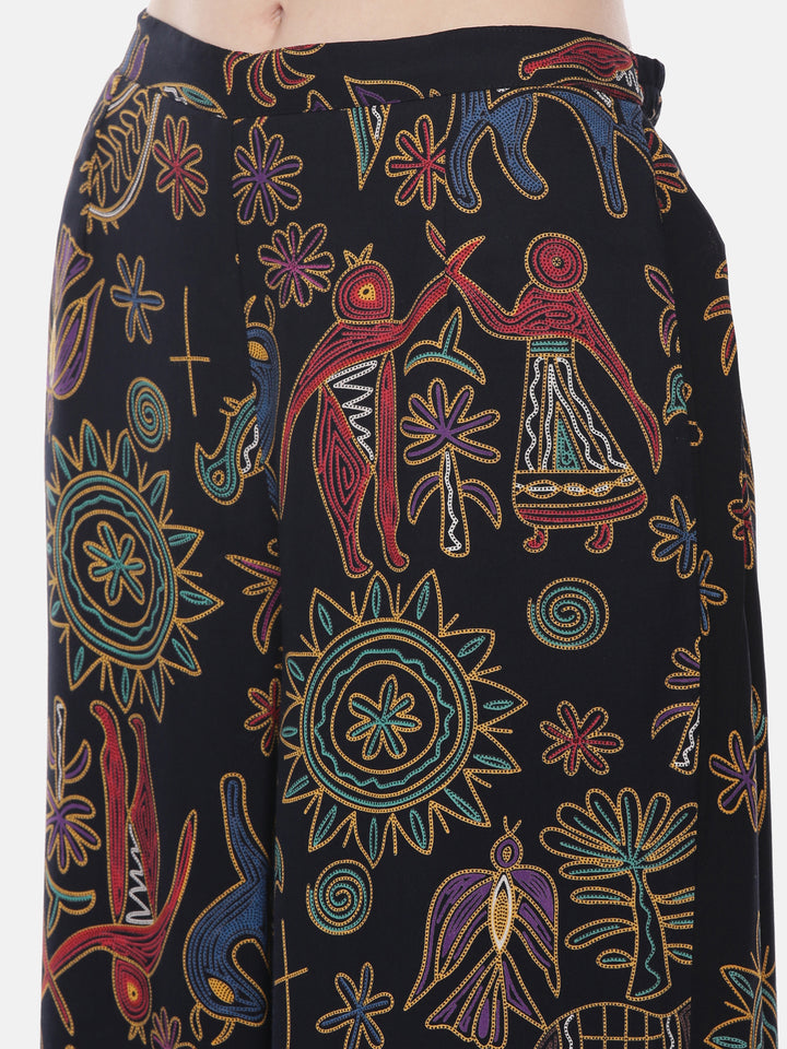 Neerus Yellow rayon embroidered straight kurta - detail view 4