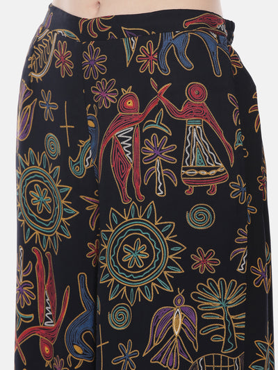 Neeru's Mustard Embroidered Straight Kurta