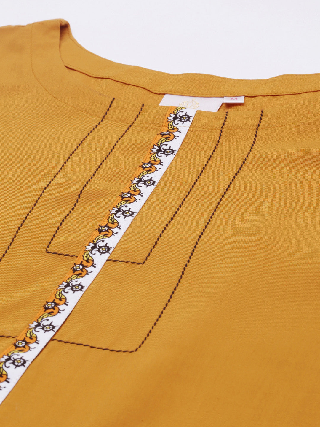 Neerus Yellow rayon solid palazzo set - side view