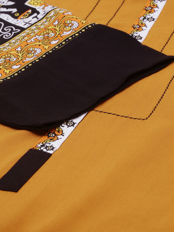 Neerus Yellow rayon solid palazzo set - detail view 1