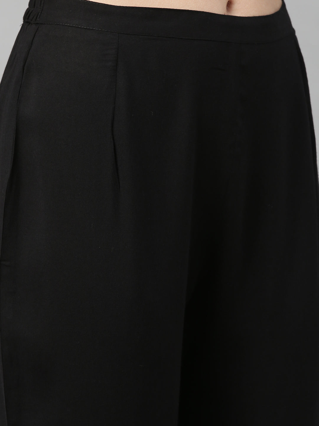 Neerus Yellow rayon solid palazzo set - detail view 6