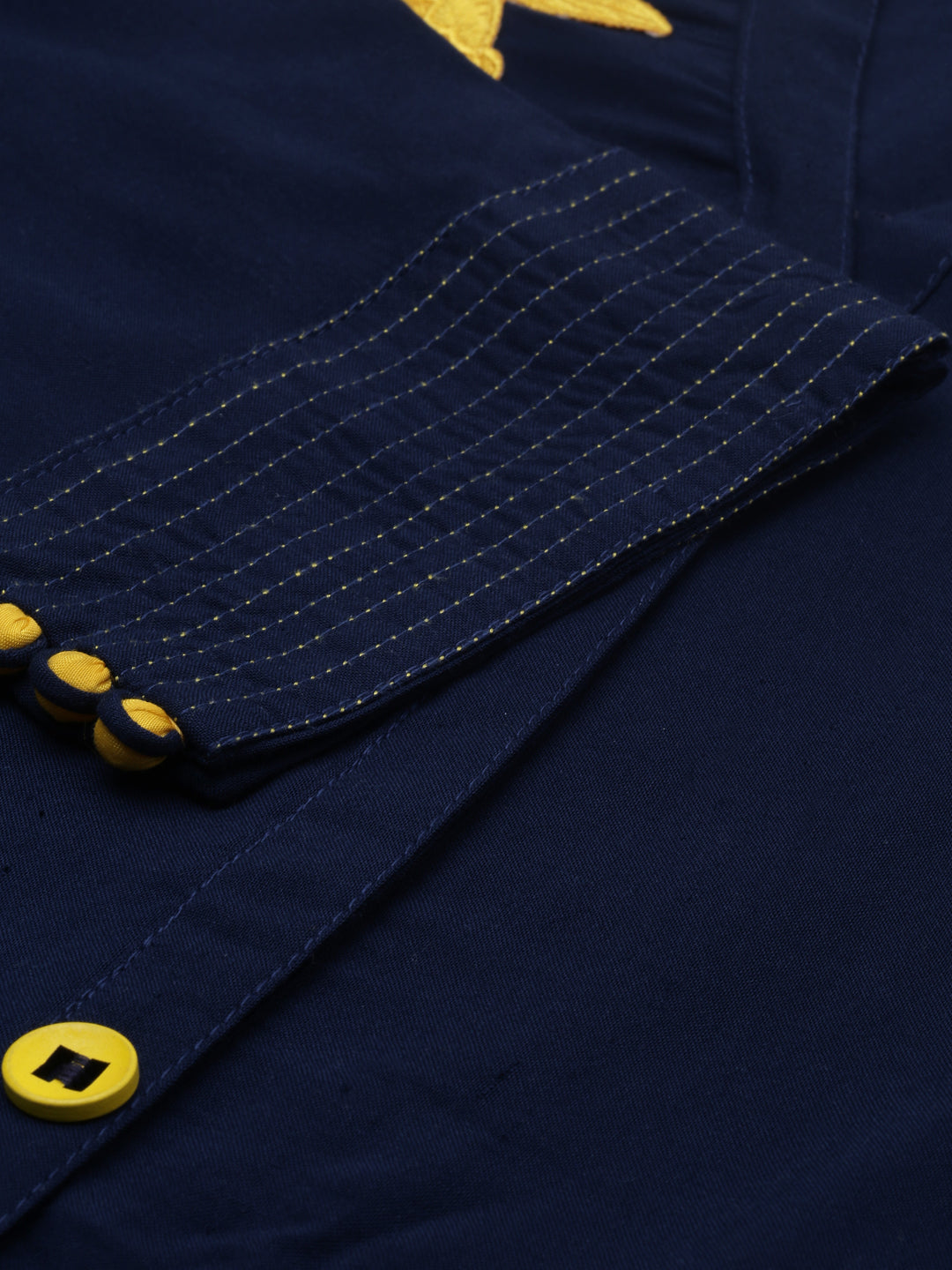 Neerus Blue embroidered A-line kurta - detail view 1