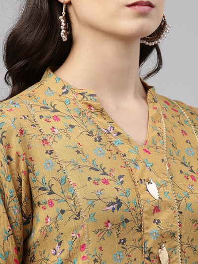 Neeru'S Mustard Color, Rayon Fabric Tunic