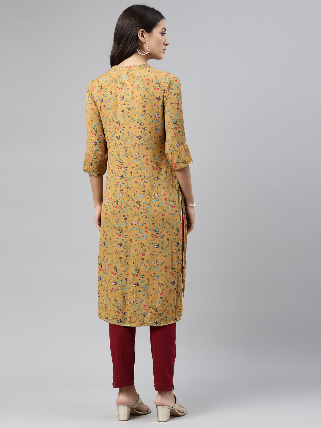 Neeru'S Mustard Color, Rayon Fabric Tunic