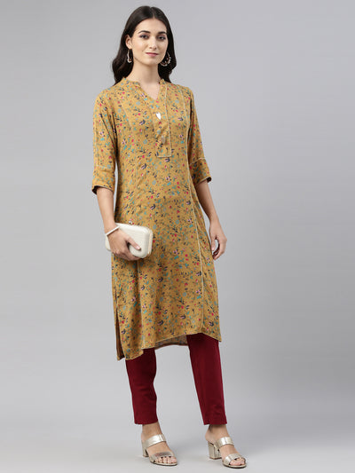 Neeru'S Mustard Color, Rayon Fabric Tunic