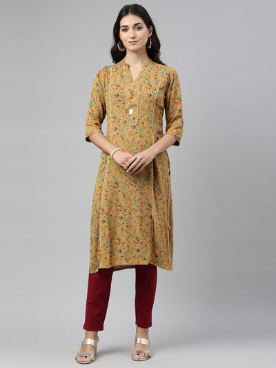 Neeru'S Mustard Color, Rayon Fabric Tunic