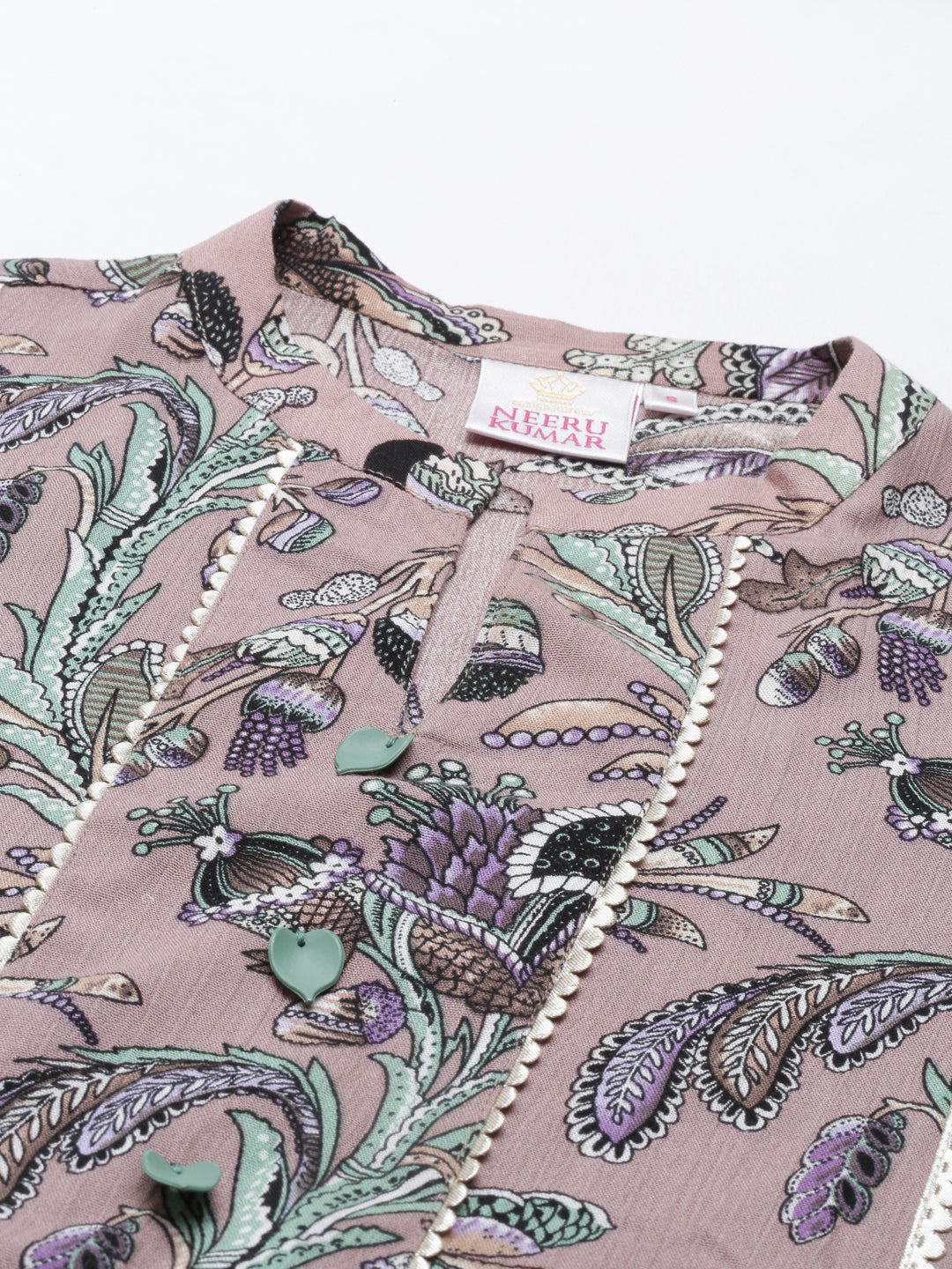 Neeru'S Onion Color Chiffon Fabric Kurta