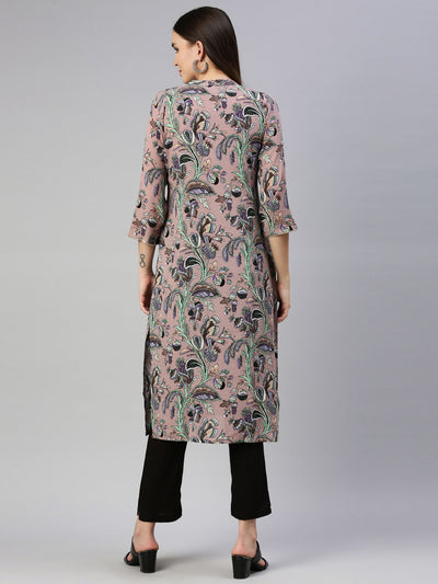 Neeru'S Onion Color Chiffon Fabric Kurta