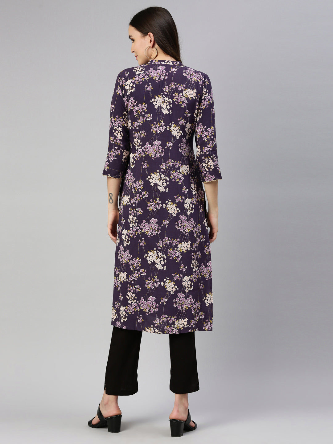 Neeru'S Purple Color Rayon Fabric Kurta