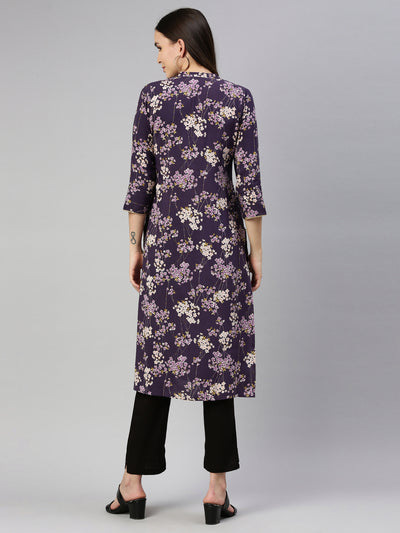 Neeru'S Purple Color Rayon Fabric Kurta
