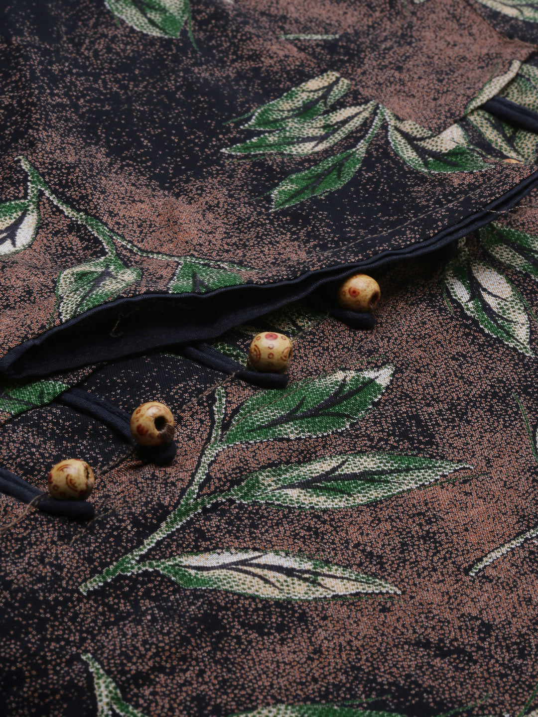 Neerus Brown Printed Straight Kurta