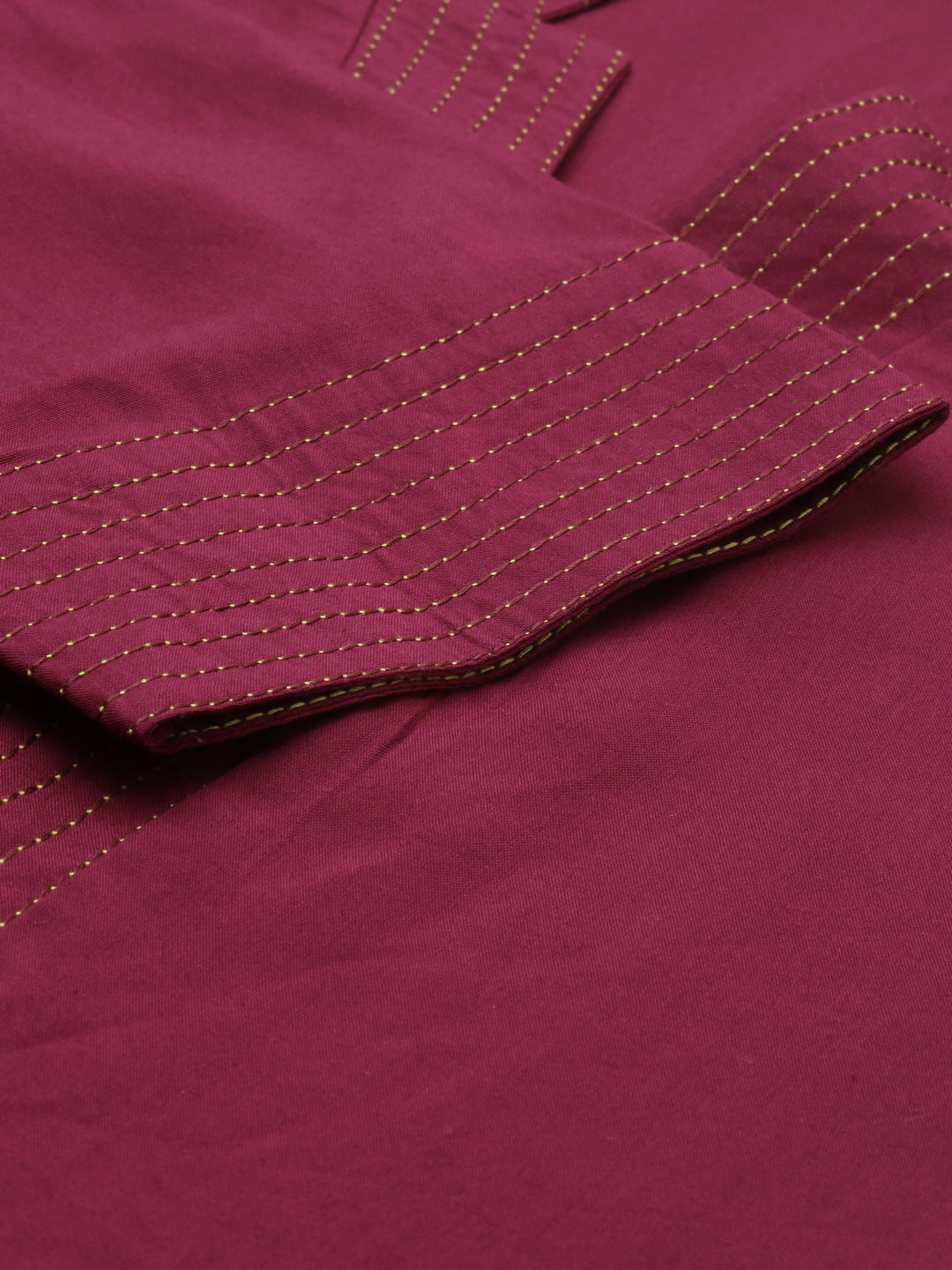 Neeru's Maroon Embroidered Straight Kurta