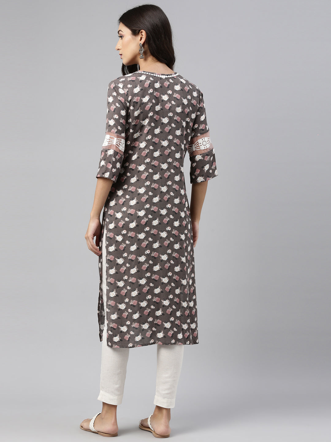 Neeru's Olive Color Rayon Fabric Tunic