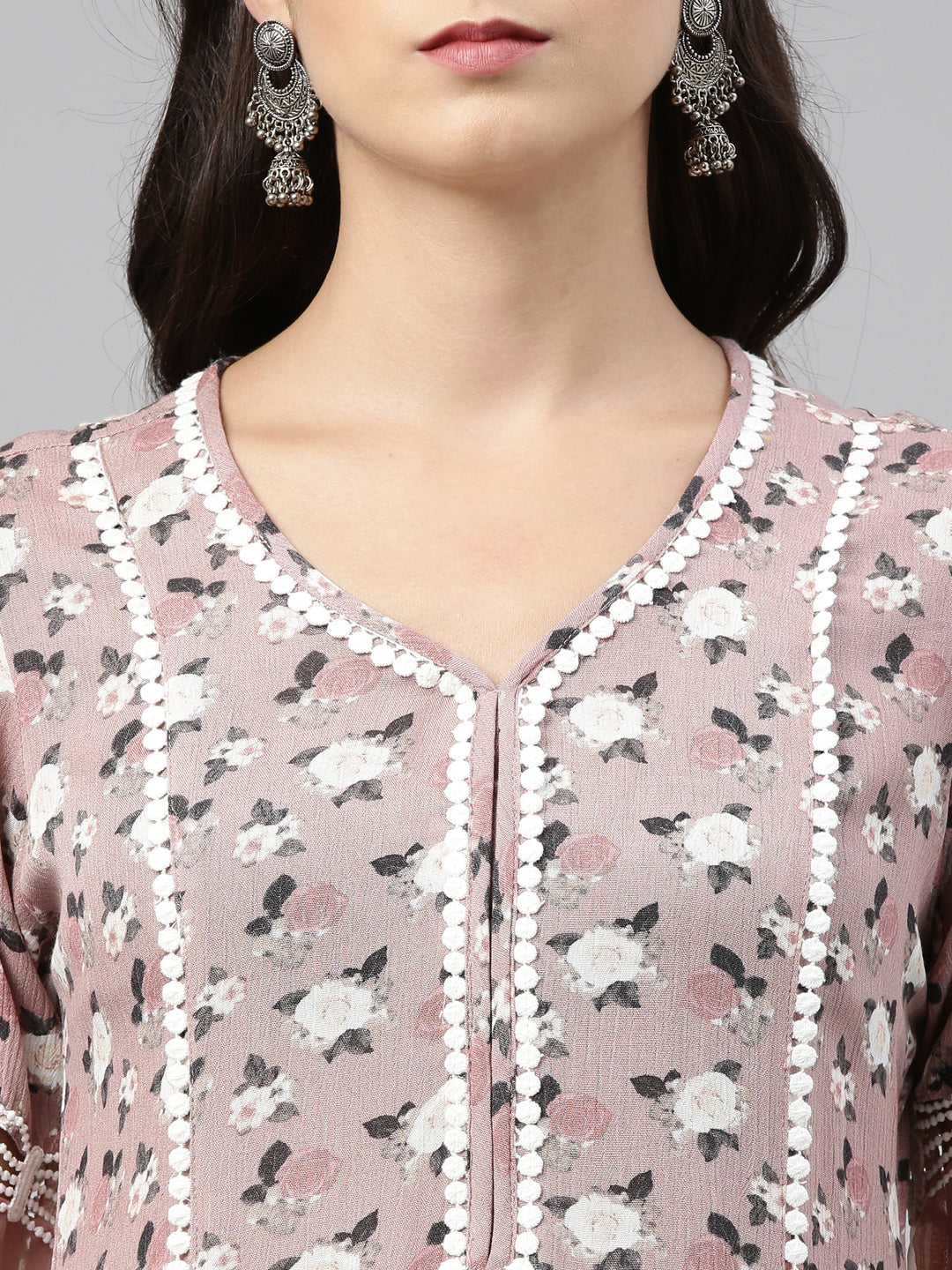 Neeru's Onion Color Rayon Fabric Tunic