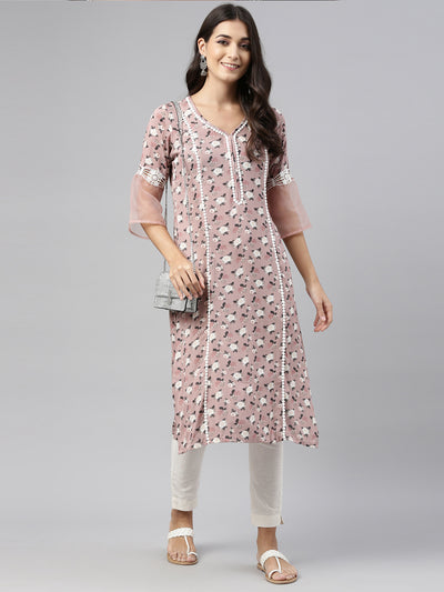 Neeru's Onion Color Rayon Fabric Tunic