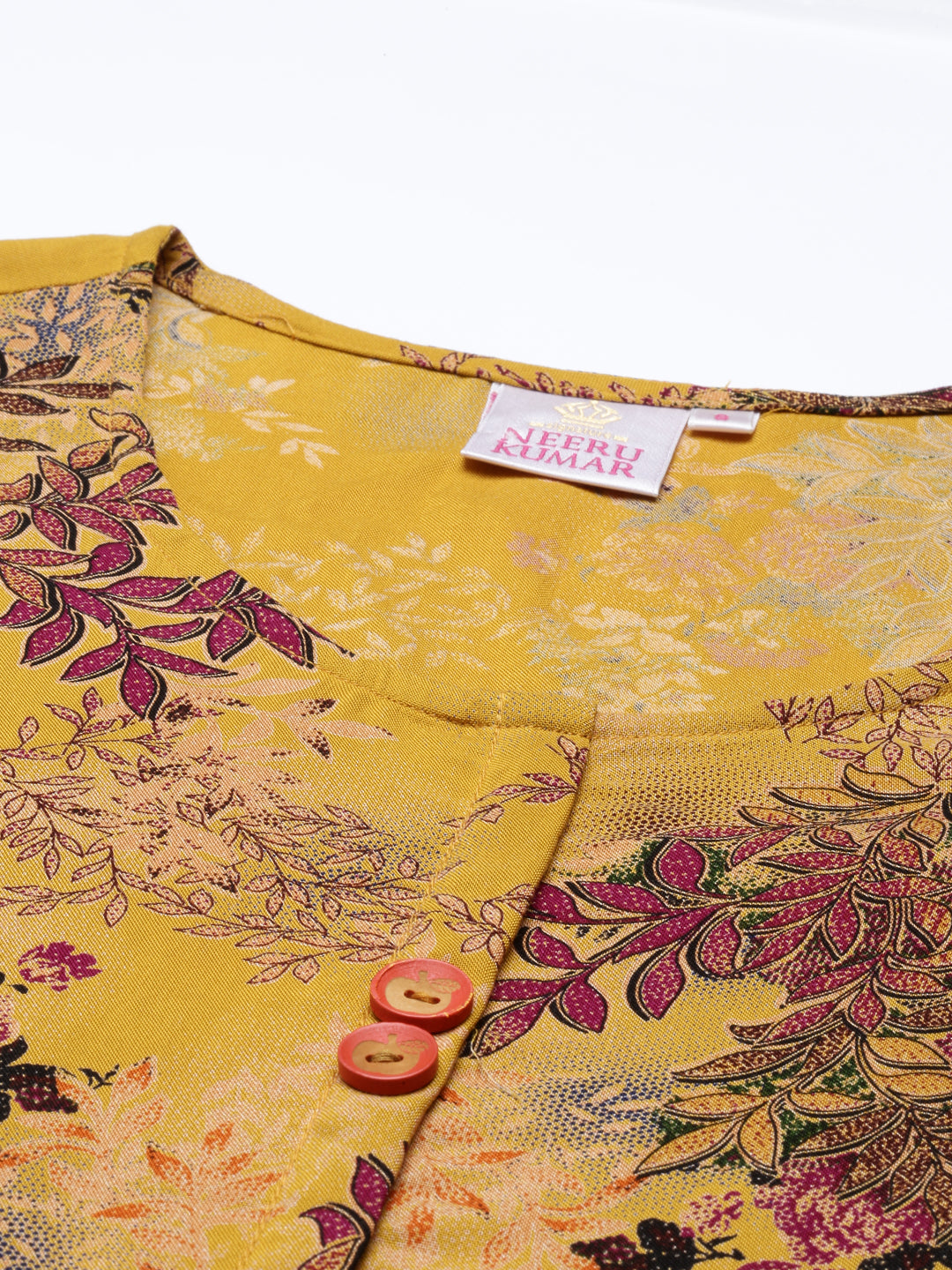 Neerus Mustard Color Rayon Fabric Kurta