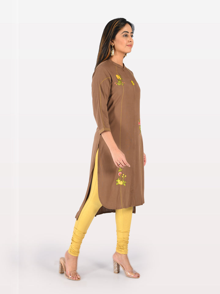 Neerus Pink georgette kurti - front view
