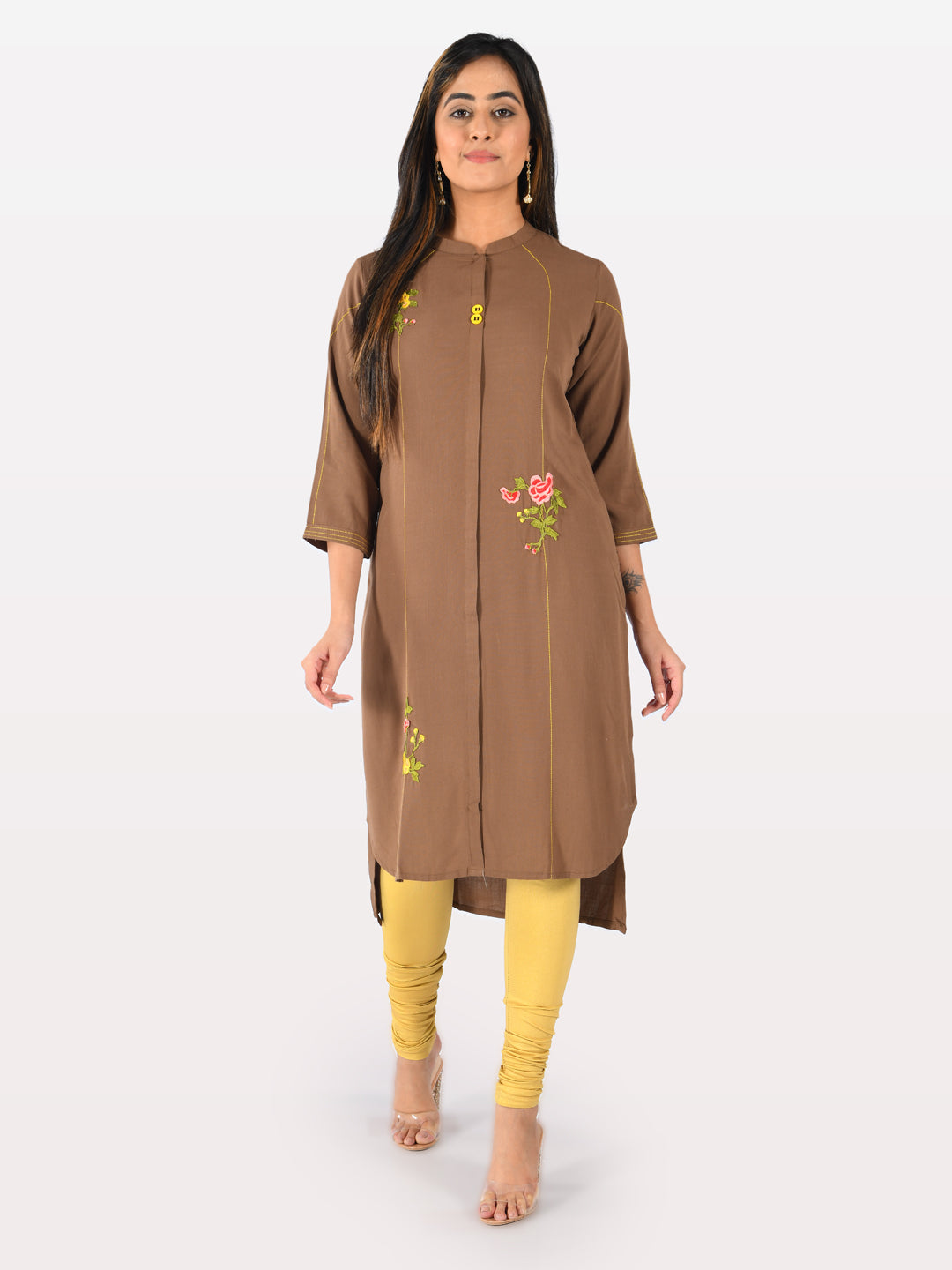 Neeru's Women L Peach Color Georgette Fabric Tunic 40