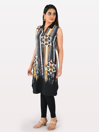 Neerus Women Black Color Georgette Fabric Tunic 40
