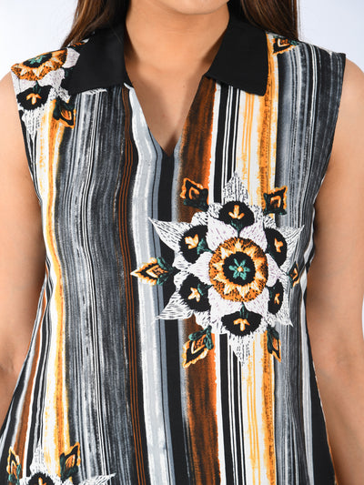 Neeru's Women Black Color Georgette Fabric Tunic 40