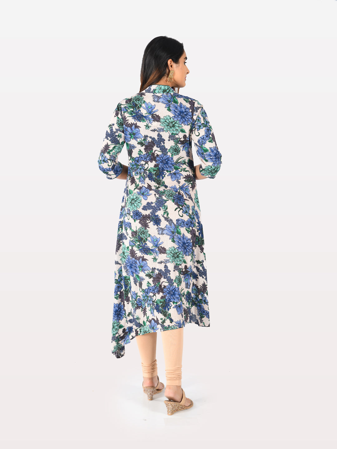 Neeru's Women Green Blue Color Rayon Fabric Tunic 50
