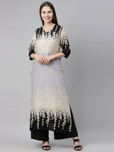 Neeru'S Grey Color, Rayon Fabric Tunic