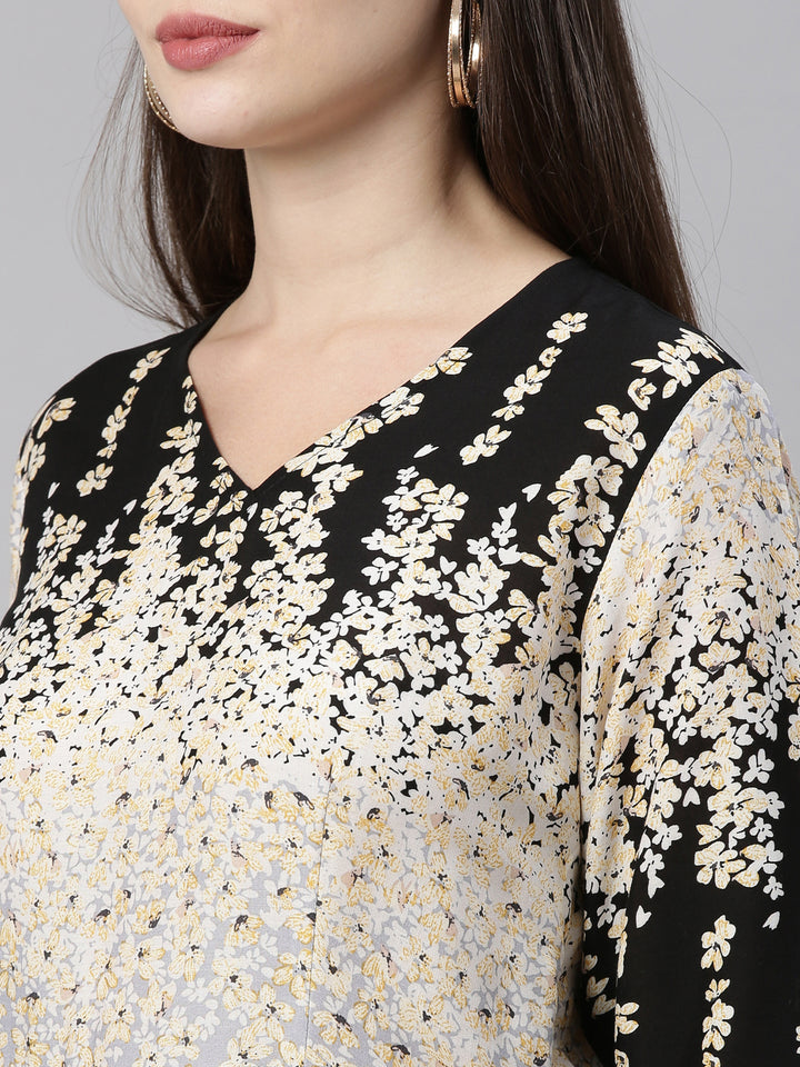 Neerus Grey Color Rayon Fabric Tunic