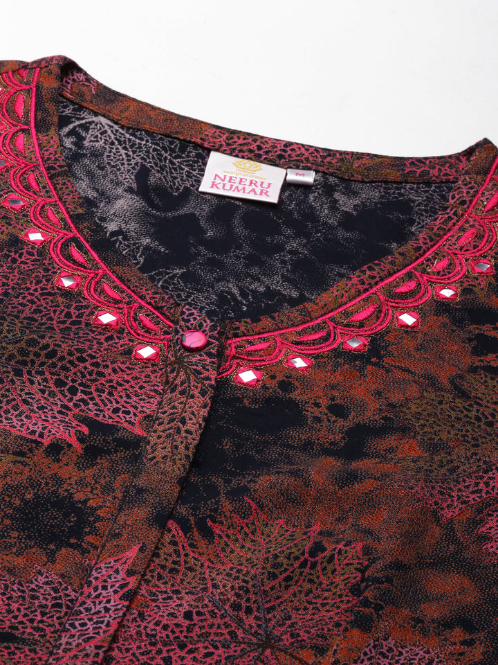 Neerus Multi Straight Casual Printed Dress