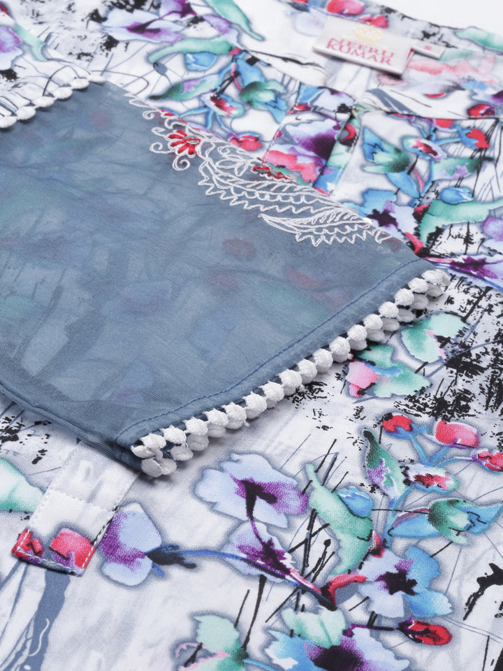 Neerus White Color Rayon Fabric Kurta