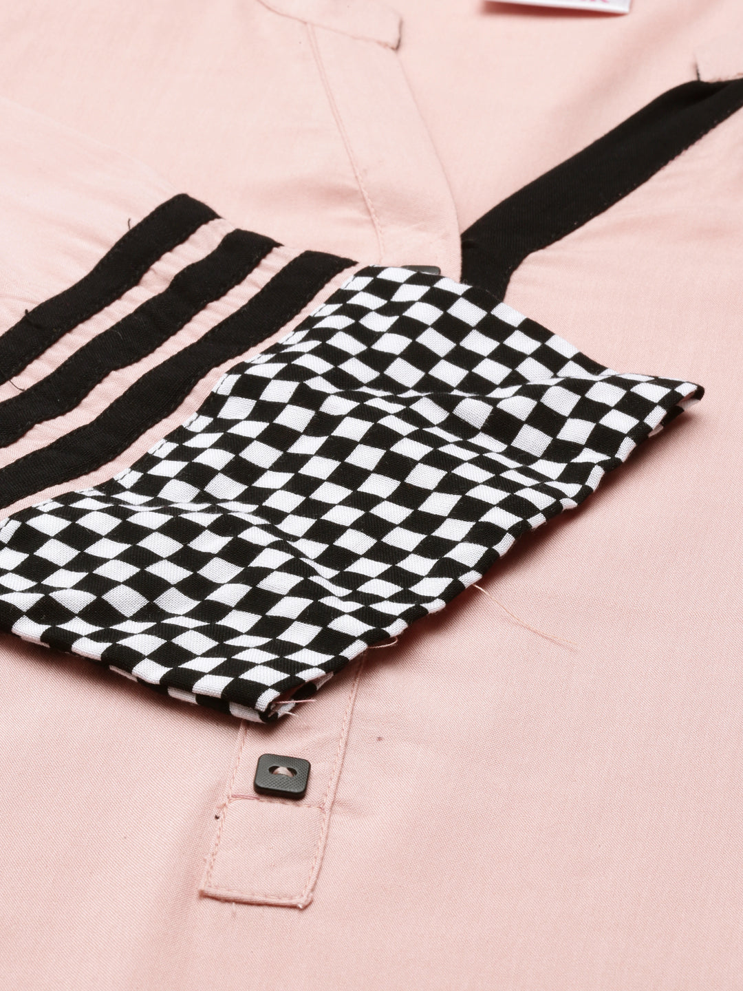 Neerus Peach Color Rayon Fabric Kurta