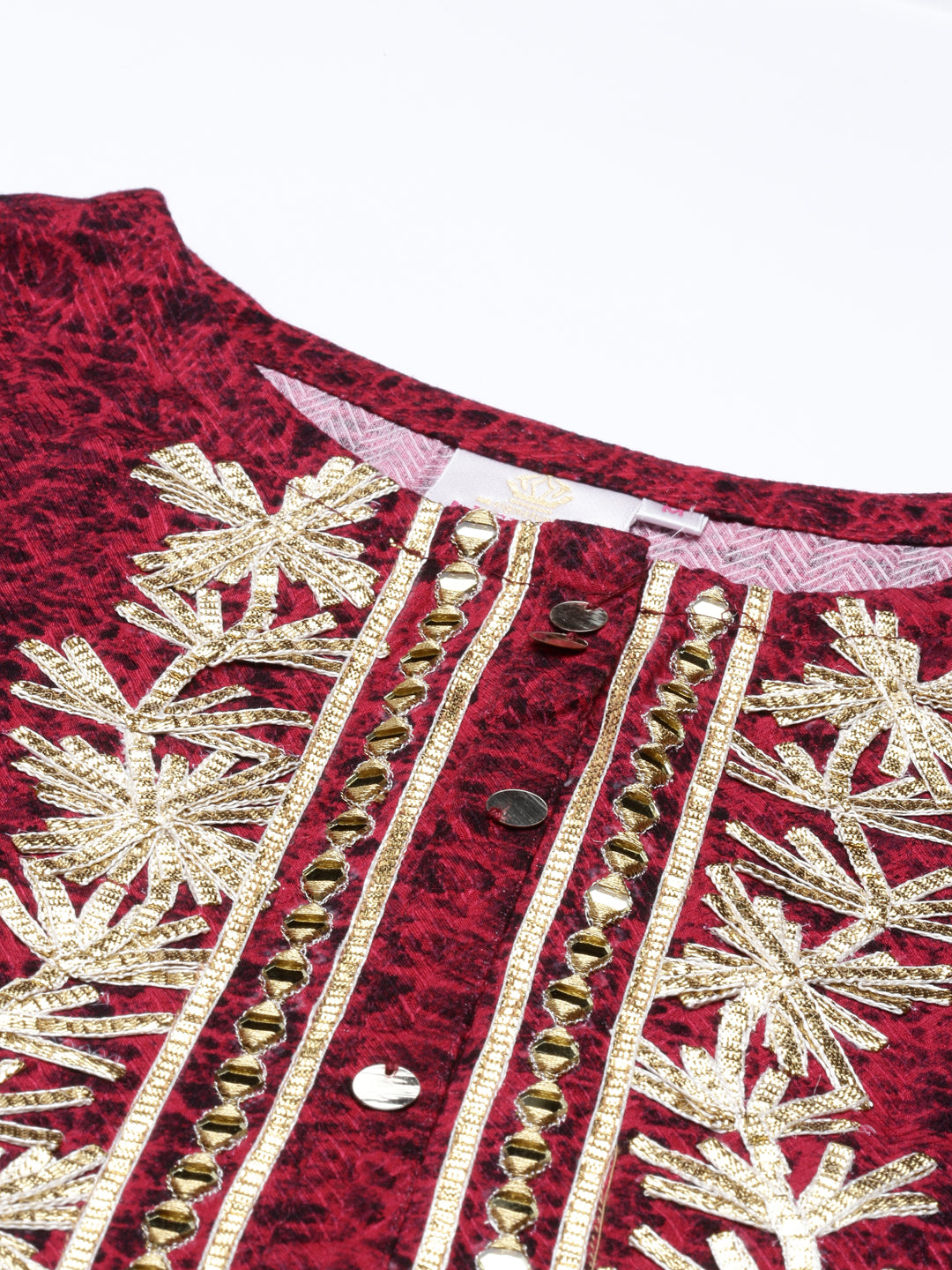 Neerus Rani Pink Color Printed Fabric Kurta