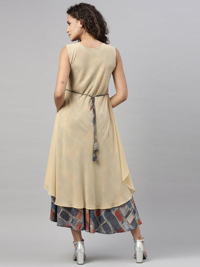 Neeru'S BEIGE color, GEORGETTE fabric Kurta