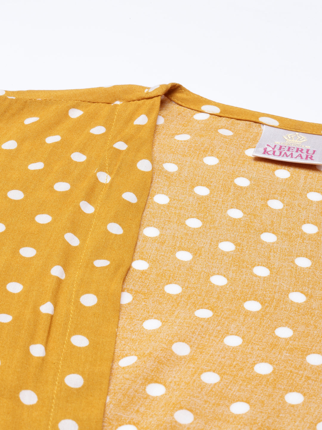 Neerus Yellow rayon solid kurta - detail view 7