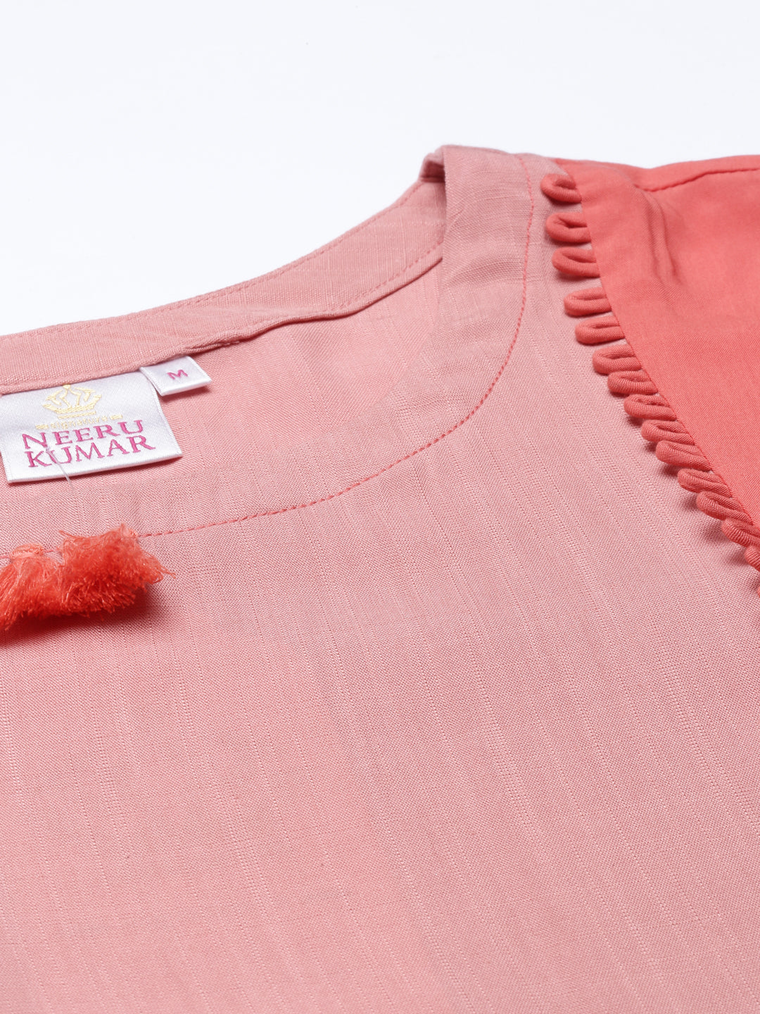 Neeru's Peach Color Slub Riyon Fabric Kurta
