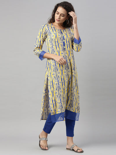 Neeru'S YELLOW color, RAYON fabric Kurta