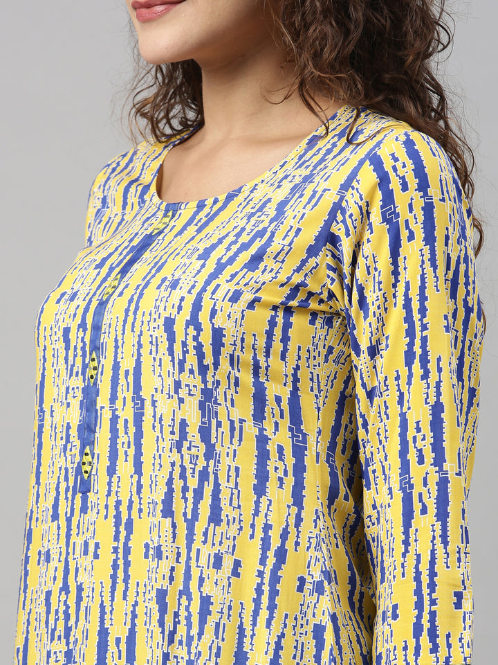 Neerus Yellow Color Rayon Fabric Kurta