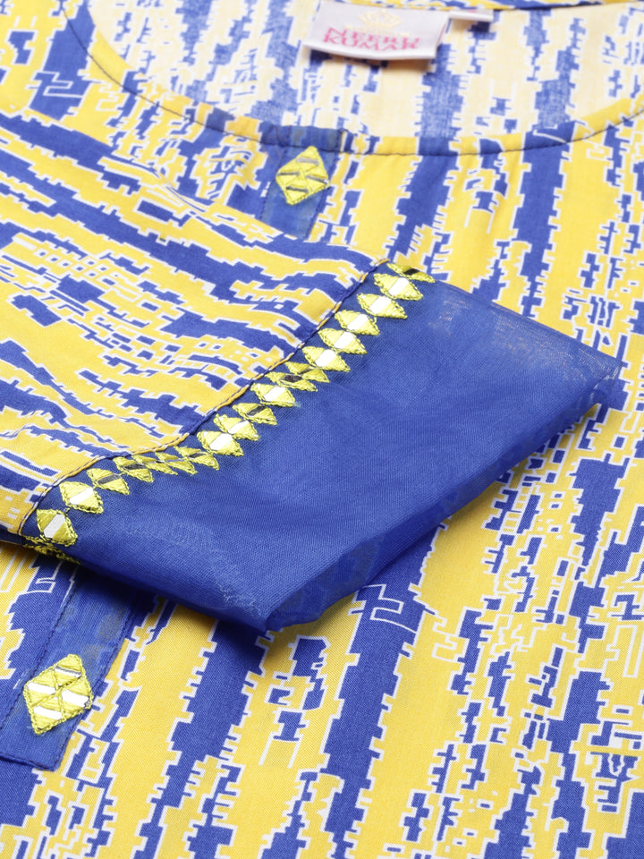 Neerus Yellow Color Rayon Fabric Kurta